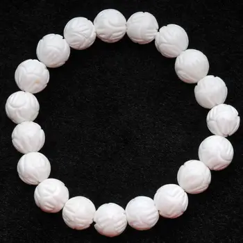

Wholesale Natural Tridacna shell Bracelets 10mm 12mm Lotus Beads Crystal Bracelet for Men Women Bracelet Jewelry JoursNeige