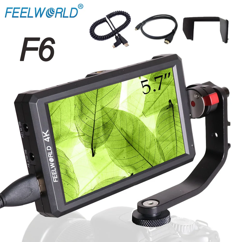 

Feelworld F6 5.7" IPS FHD 1920x1080 On-camera Field Monitor with 4K HDMI Input/DC Output forDSLR Sony Nikon Zhiyun Stablizer Rig