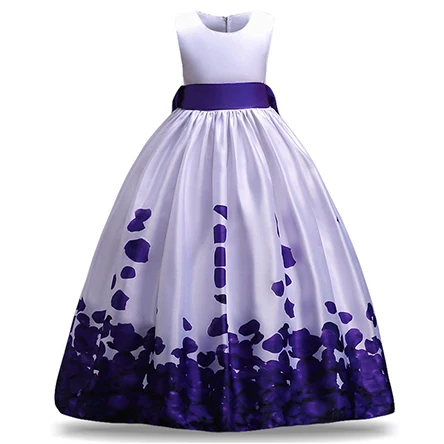 Платья с цветочным узором для девочек вечерние платья на свадьбу детское платье принцессы для подружки невесты Одежда для девочек-подростков для детей 4, 6, 8, 10, 12, 14 лет - Цвет: as picture