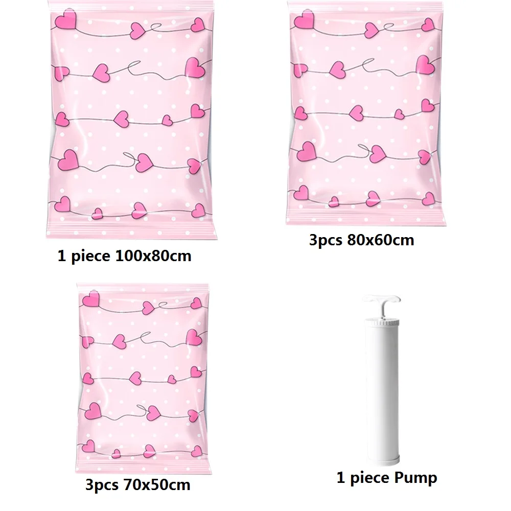 

DR STORAGE Vacuum Bags for Clothes with Pump Space Saver Premium Vacuum Storage Bags (3 x Small, 3 x Large, 1 x Jumb