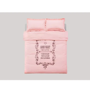 

Brand100%Cotton Princess Letter comfortable girl bedding set bedclothes 4pcs/set duvet quilt bed sheet reffles pillow cases