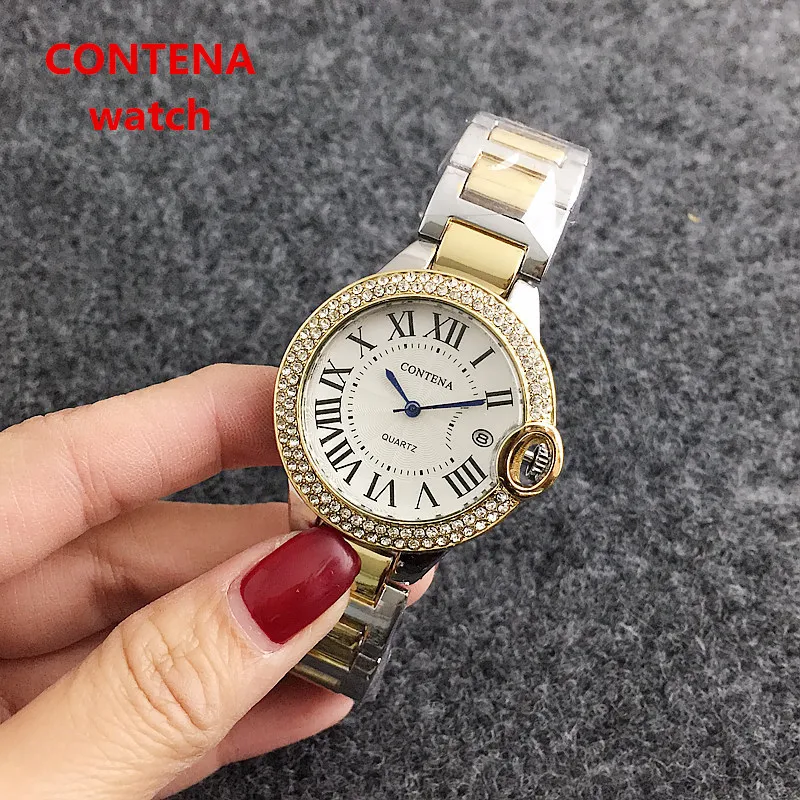

2018 new gold ladies fashion watch point drill ring exquisite simple alloy quartz stainless steel women's watch saati relogio