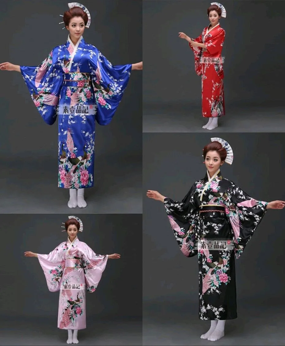 17 стилей Винтаж японская гейша кимоно юката костюм хаори Ретро женское платье Obi косплей платье