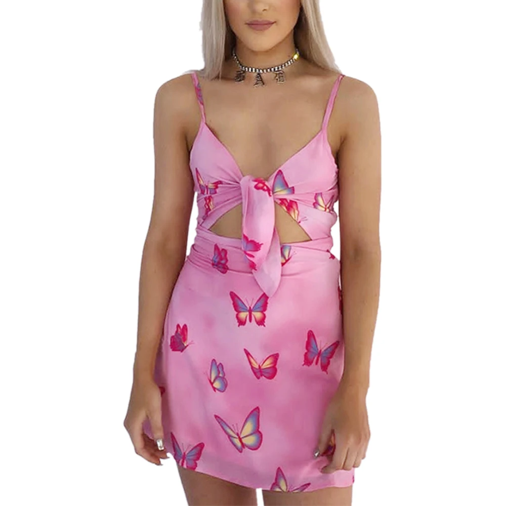 

2019 New Arrival Summer Hollow Mini Backless Dress Butterfly Print Women Sexy Club Party Off Shoulder Dresses