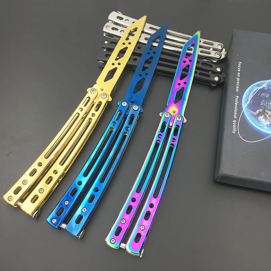 Buy Swayboo Mirrored folding butterfly knife cs go trainner balisong butterfly