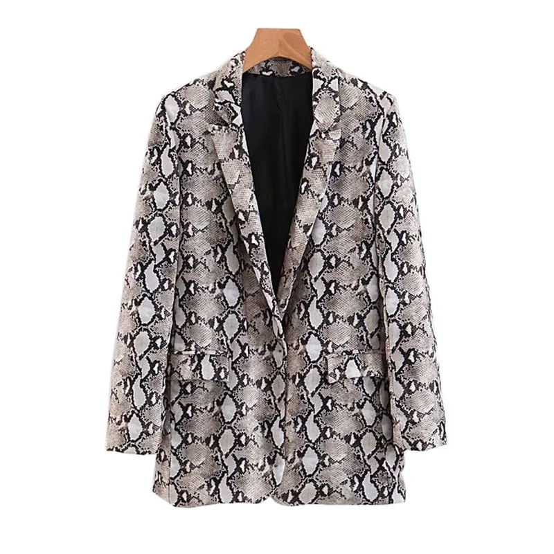 

Fashion Women Snake Print Blazer New 2019 Women Blazer Jacket Elegant Female Slim Fit Office Lady Work Snakeskin Blazer Jackets