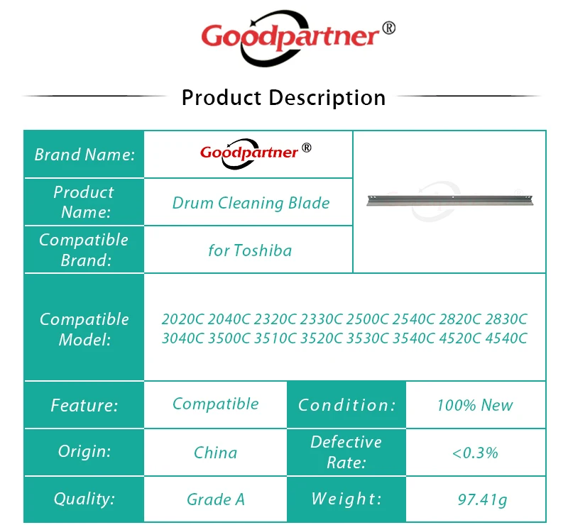 Tambor Lâmina de Limpeza para Toshiba 2023c 5x 2040c 2320c 2330c 2500c 2540c 2820c 2830c 3040c 3500c 3510c 3520c 3530c 3540c 4520c - Imagem 2