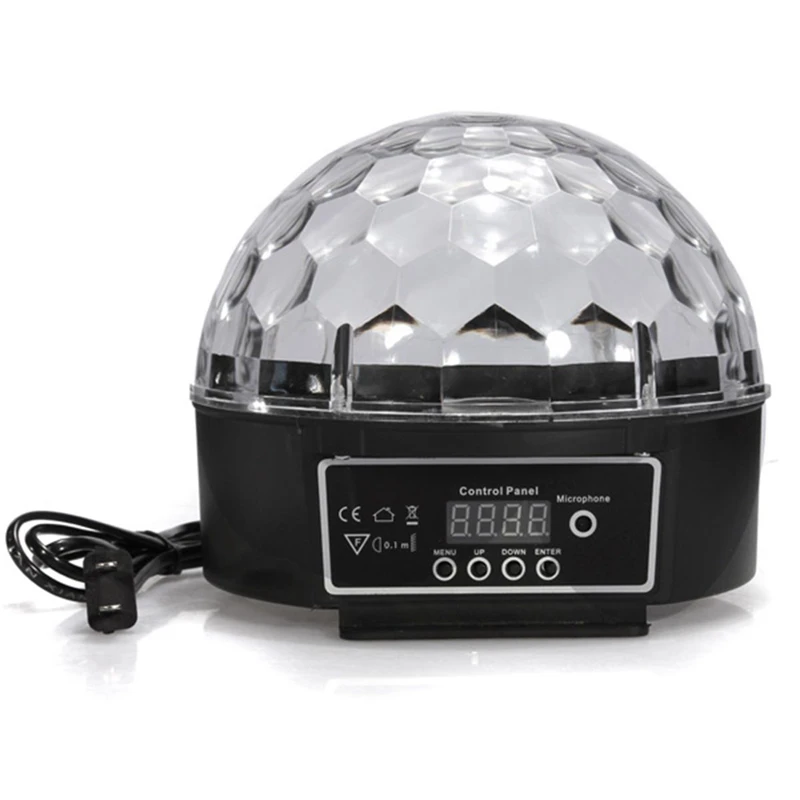 9 Colors RGB Crystal Magic Ball Led Stage Lamp 7 Sound Control Modes DMX512 27W Stage