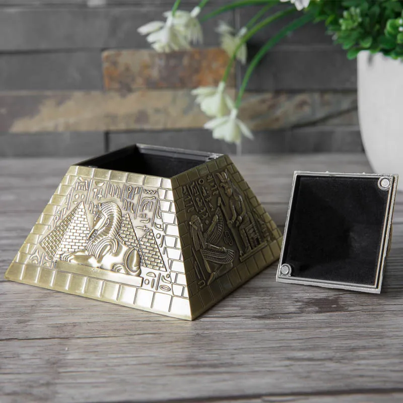 lencyotool Sieraden Doos Piramide Vorm Sieraden Organizer Doos Sieraden Container Opbergkoffer Houder Voor Religieuze Geschenken, Verjaardagscadeaus, Ambachten Gifts10.6x9.8x9.8cm