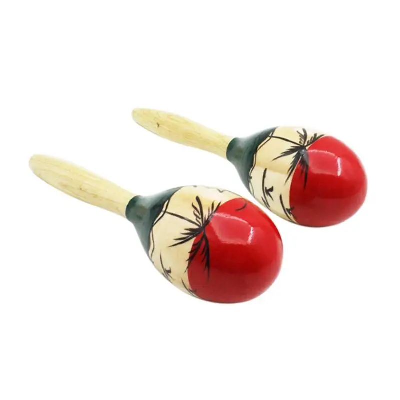 

2pcs Wooden Musical Toy Sand Hammer Maraca Wood Rattles Kid Baby Shaker Toy Child Baby Shaker Toy Bebe Baby Rattles Toys