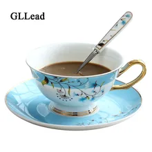 Gllead модные костяного фарфора набор чайных чашек Европейский Стиль кофейная чашка блюдце высокое качество Чёрный чай чайная чашка из фарфора офисная кружка
