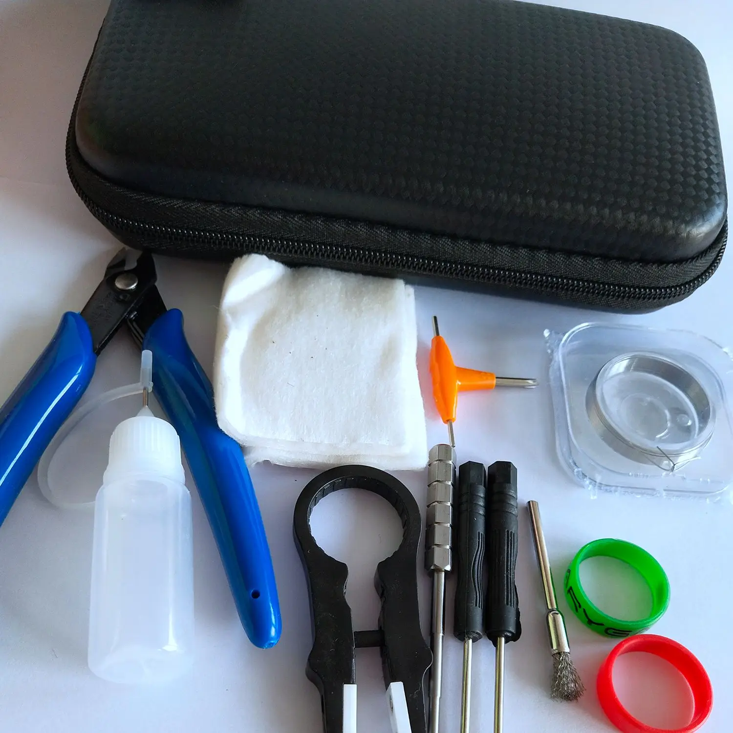 

SDFC-Electronic Cigarette DIY Tool Bag Tweezers Pliers Wire Heaters Kit Coil Jig For Packing Electronic Cigarette Accessories