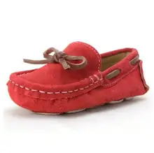 NEW Spring/Autumn Moccasins Children Shoes Nubuck Leather Slip-On Loafers Kids Flats Bowtie Baby Toddler Shoes Boys Girls 02