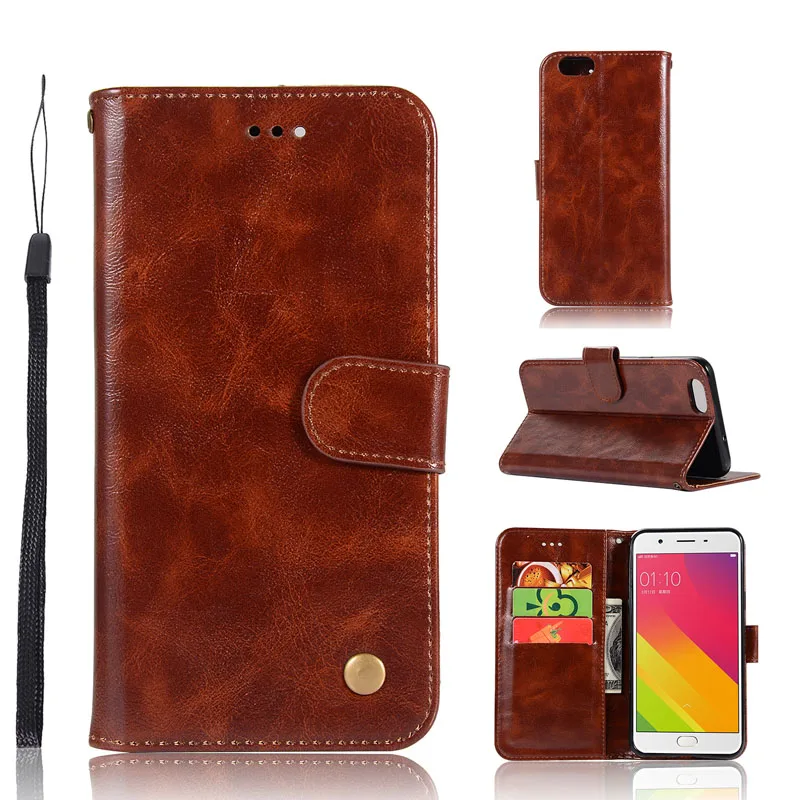 

Retro Phone Case for Oppo A57 A39 Cover F3 Lite Rivet Wallet Leather Flip Back Case on OPPO F3 Lite A39 A57 F3lite A 39 57 Funda