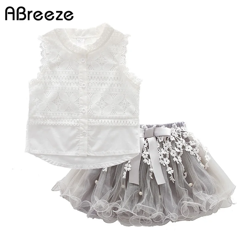 

2018 New summer children clothing sets fashion sleeveless dresses sets for girls 3-12Y big child kids vest sets girls SQ078