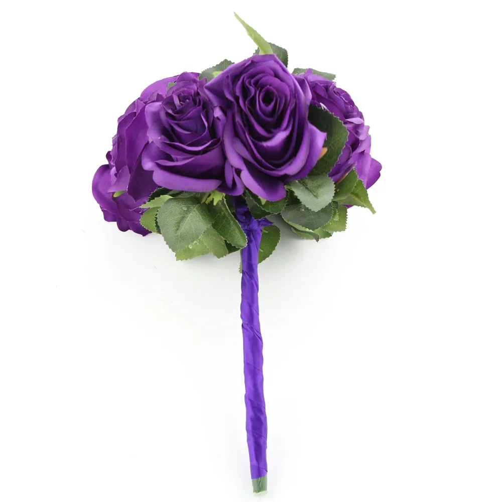 Inofinn фиолетовый свадебный букет Свадебные Холдинг Цветы ручной работы розы Искусственные цветы Свадебные букеты Быстрая доставка