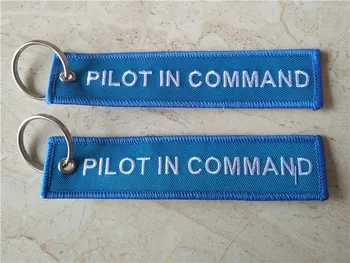 

Pilot In Command Pilot Fabric Embroidered High Quality Keychain