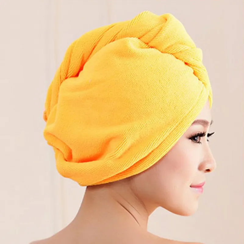 Urijk быстрая сушка волос сушильное банное полотенце Дамский душ Впитывающее микроволокно шапка для волос шапочка для купания инструменты для женщин девочек тюрбан, повязка на голову - Цвет: yellow