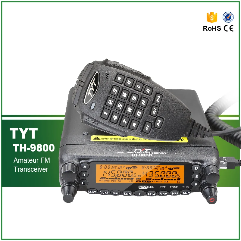 

Newest TYT TH-9800 50W CB/VHF/UHF 800CH Quad Band Jeep/Car/Truck Mobile Radio Transceiver with Pro Cable Software