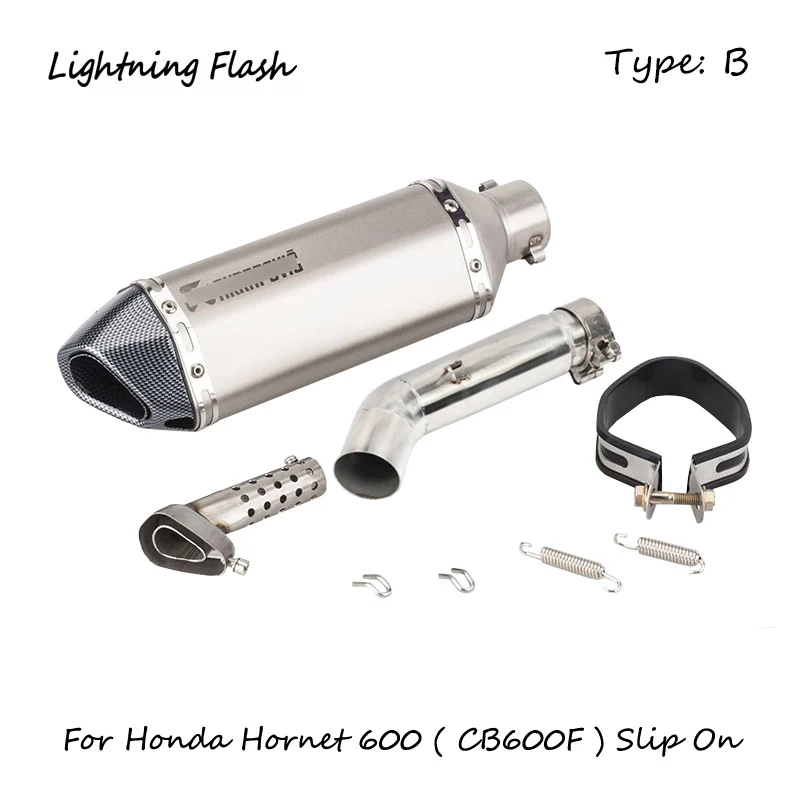 Para Honda Hornet 600 CB600F de Escape de la motocicleta de deslizamiento en mediados de enlace codo 51mm escapar extraíble con silenciador DB asesino