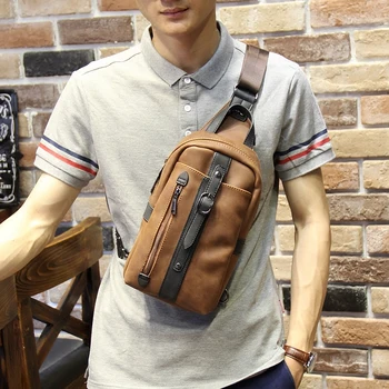 

Tidog crazy horse leather men's bags parcel man inclined bag single shoulder bag chest bag