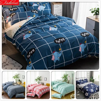 

Single Bed 1.35m 1.5m 1.8m 2m Bed Linens 3/4 pcs Bedding Set Kids Student Duvet Cover Sheet Pillowcase Full Twin Queen King Size