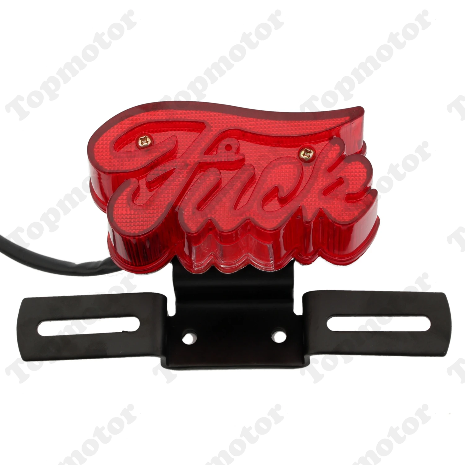

UNDEFINED LED Motorcycle Parts F U C K Tail Light Bracket License Number Plate Indicator for Bobber Chopper Cafe Racer