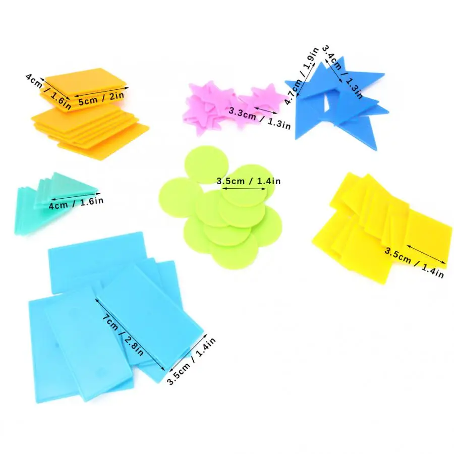 70 шт красочные большие пластиковые геометрические карты обучающая игрушка Математика Обучающие геометрические карты
