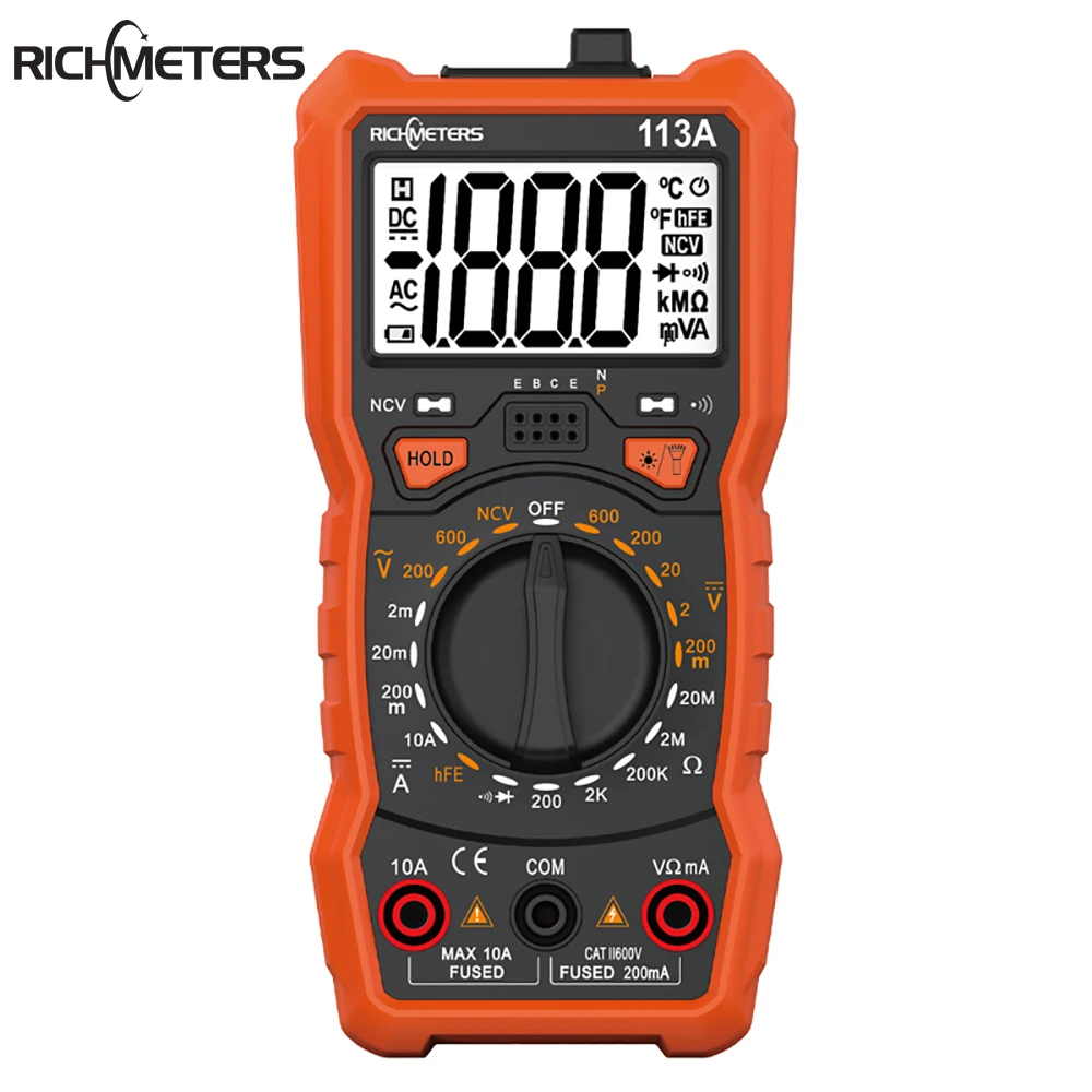 Цифровой мультиметр RICHMETERS RM113D NCV 6000 отсчетов Автоматический диапазон AC/DC