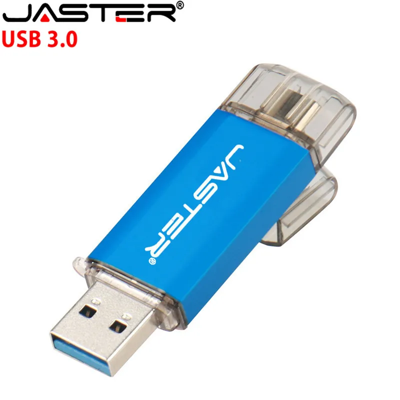 JASTER USB 3,0 type-C OTG USB флешка 64 ГБ 32 ГБ 16 ГБ ручка-накопитель смартфон память Мини USB флешка type-C 3,1 двойной разъем