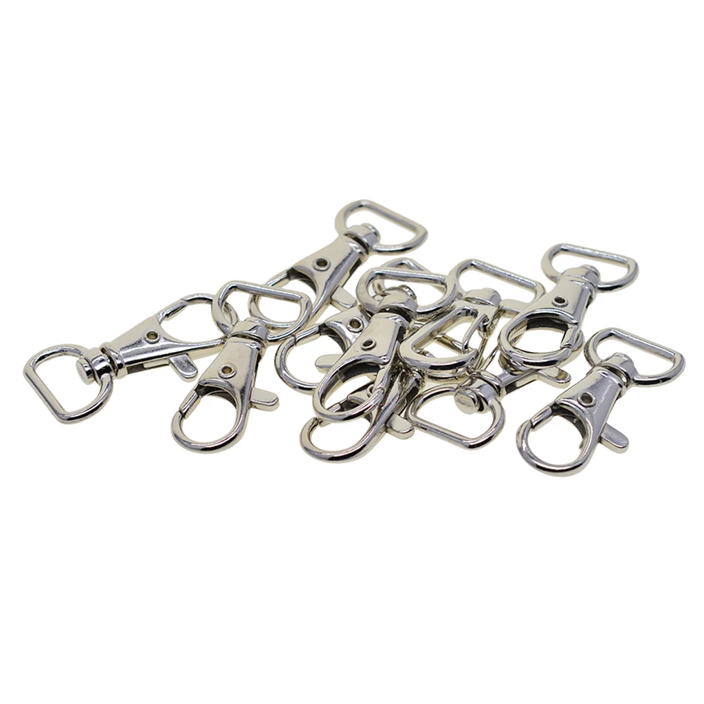 10 Pack Premium Metal Lobster Claw Clasps 360&deg; Swivel Trigger Snap Hooks 39x18mm for DIY Key Chains Key Rings Findings