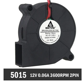 Cheap 250PCS Gdstime 12V 50MM X 15MM Turbo Blower Fan 5015 50MM Blower Cooling Cooler Fan For 3D Printer Parts