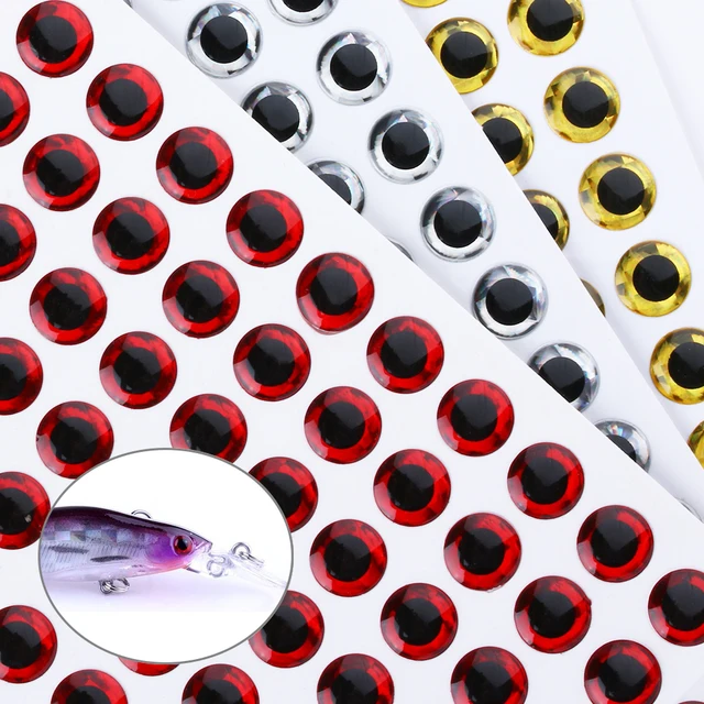 100PCS 3DGlow Fishing Lure Eyes Luminous Fly Eye Artificial Simulation
