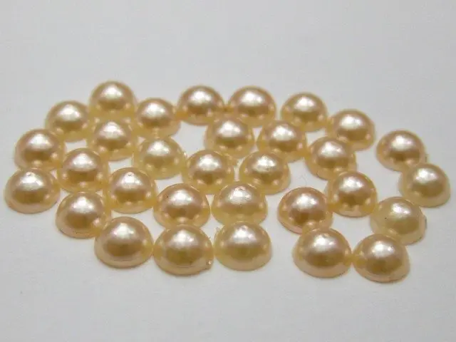 

2000 Champagne Half Pearl Bead 4mm Flat Back Round Gems Scrapbook Craft