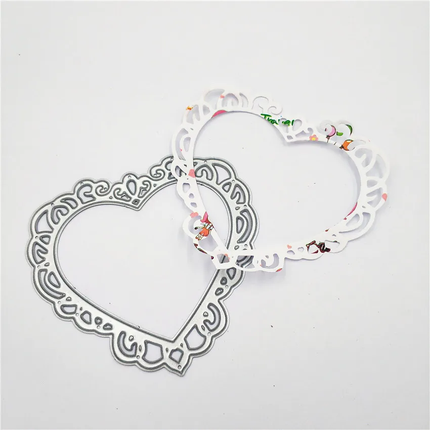 

ZhuoAng Pink heart-shaped design metal cutting mold scrapbook album / relief paper diy card making decorative mold