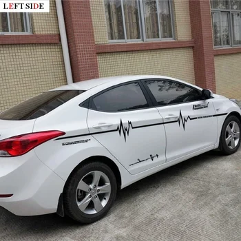 

LEFT SIDE Car Stickers Whole Body Car-Styling Decal Vinyl Decoration Waterproof Electrocardiogram Design Spent Waist Car Sticker