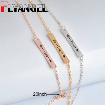 

FLYANGEL Love Arrows Fashion Engraved Pendant Necklace Simple Cute Jewelry Gifts For Girlfriend Boyfriend Jewelry Accessories
