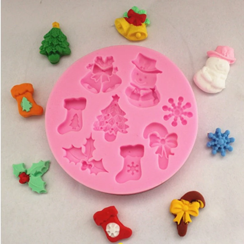 

3D Sugarcraft Snowman Christmas Shaped Soap silicone Molds making Chocolate Candy Cake Decoration tools Handmade Soap form
