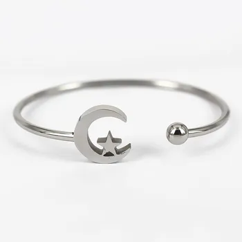 

Stainless Steel Bracelet Open Cuff Wrist Simple Wire Link Chain Fashion Bangle No Fade Women's Bracelet