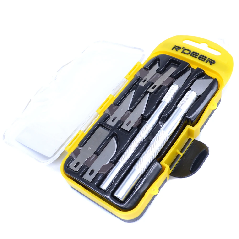 

10 in 1 Precision Crafts Hobby Knife Cutting Tools Kit with 8 pcs Blades for Art Work DIY Carving