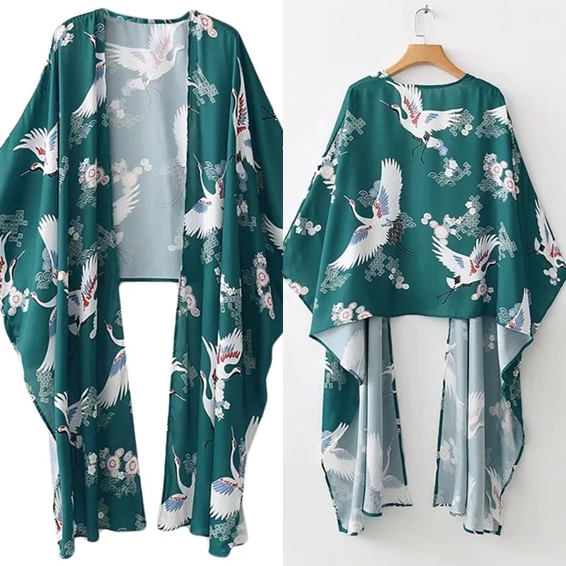 Кимоно кардиган блузка рубашка летние пляжные кимоно для женщин Косплей юката для женщин obi Японская уличная одежда komono TA512