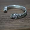 LANGHONG 1pcs Viking Bracelet and Bangle Wolf Head Bracelet For Men and Women Talisman Jewelry 4