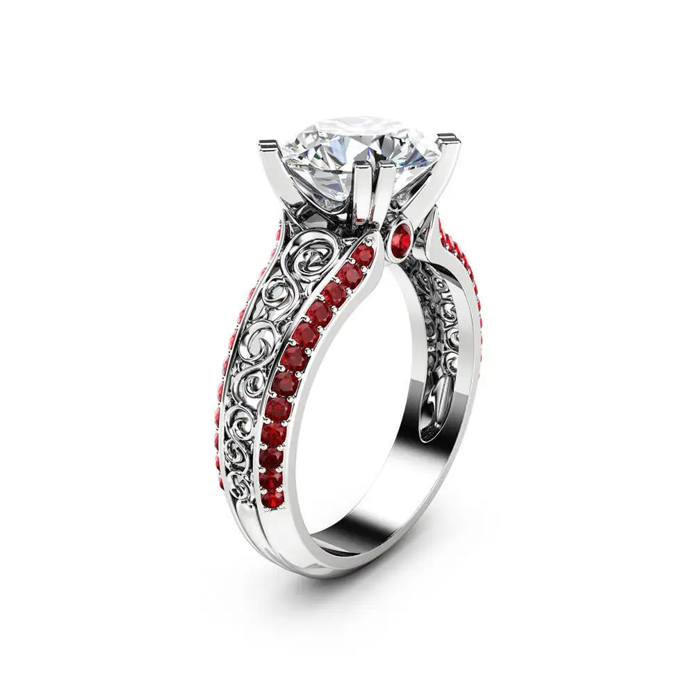 YAZILIND Anillo De Bodas Chapado En Oro Corte Princesa Zirconia Cúbica