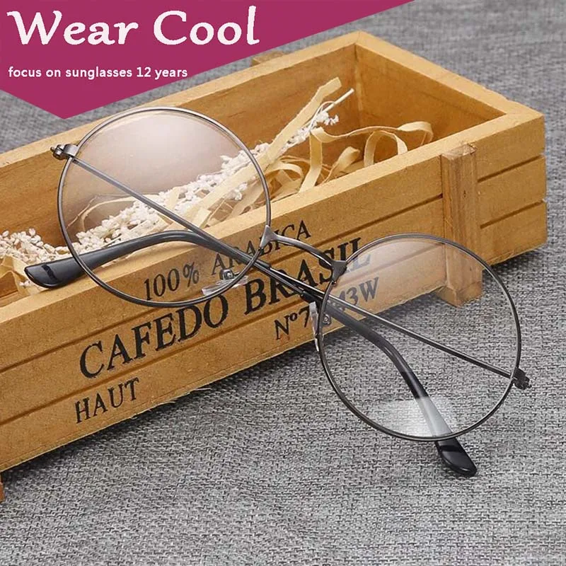 Крутые модные Винтаж металлическая оправа ретро очки с прозрачными стеклами ботаник очки в духе гиков очки оверсайз круглые очки
