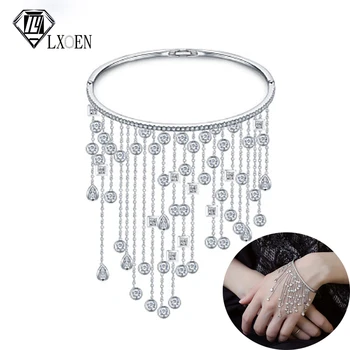 

LXOEN Brand Luxury Tassel Bracelet With Cubic Zirconia Stone Bangles For Wedding Women Fashion Jewelry Gift Pulseiras