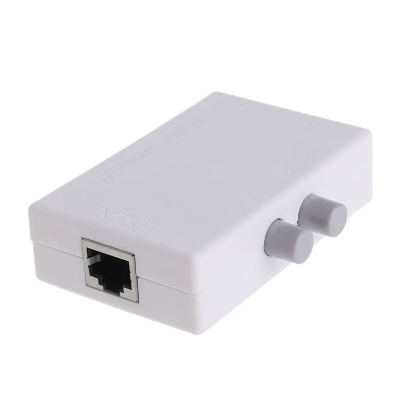 Mini Dual 2 Way 2 Порты RJ45 сети ручной AB обмена распределительной коробки Адаптер HUB