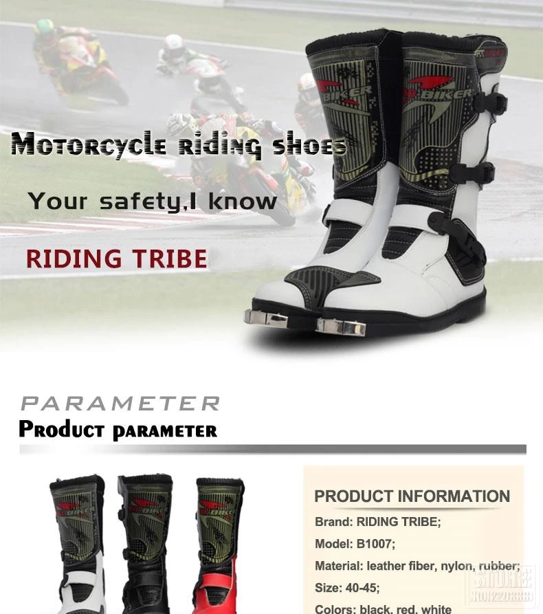 Pro motociclista botas de motocicleta homens à