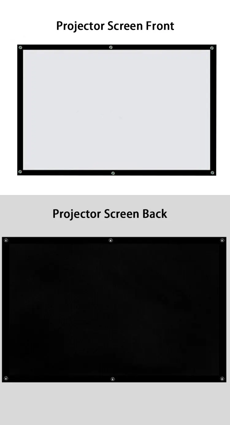 Thinyou простой проектор экран 100 дюймов 4:3 матовая белая ткань волокно стекло с петельками без рамки стены для проектора