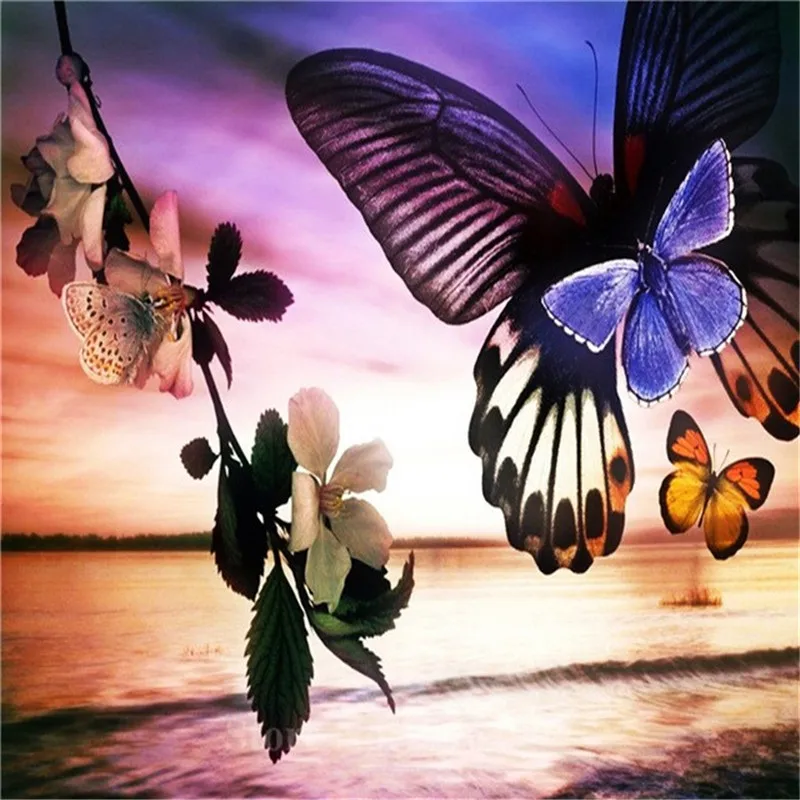 5D-diy-souvenir-Diamond-gift-Sunset-Butterfly-indoor-manual-Art-paintings-Crafts-cross-Stitch-Rhinestone-mosaic