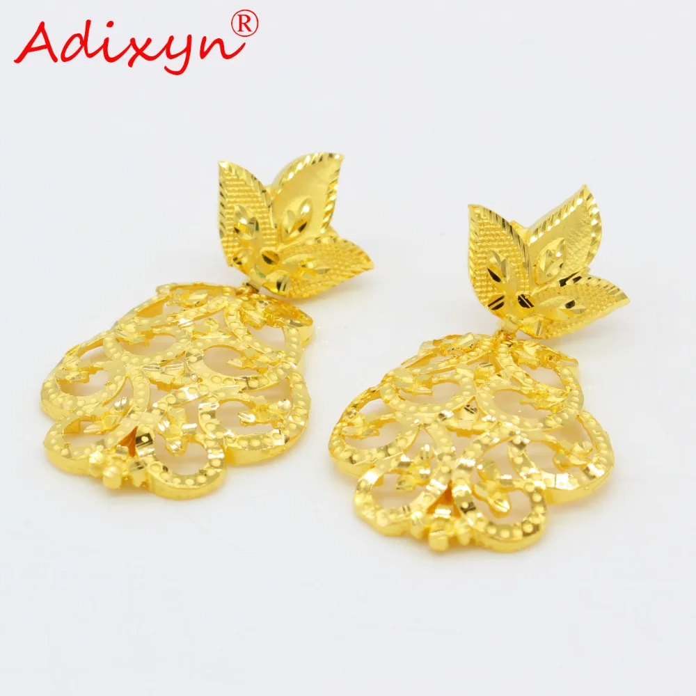 Adixyn новые роскошные Чокеры ожерелье серьги набор ювелирных изделий золотой цвет арабский/Эфиопский/Африканский/Дубай женщин девушек подарки N03141